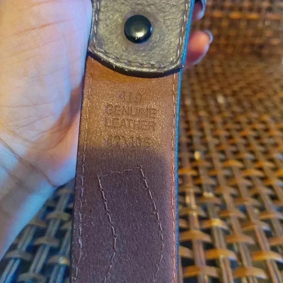 MEN'S WESTERN LEATHER BELT AZTEC DESIGN Size 40 - Picture 3 of 9